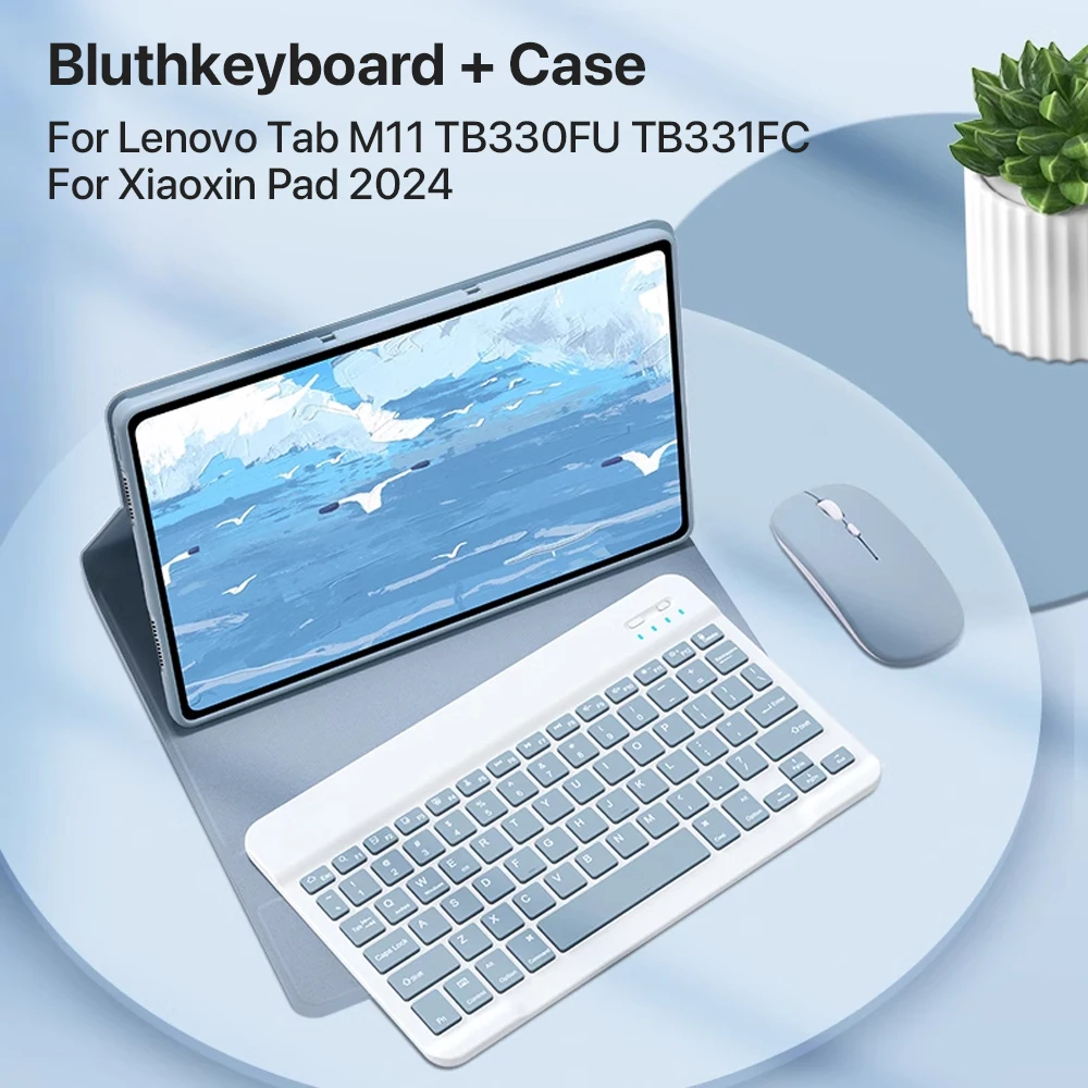 Detachable Keyboard Keyboard Cover for Lenovo Xiaoxin Pad 2024 11 Inch Smart Case Lenovo Tab M11 11 Inch TB-330FU TB-331FC