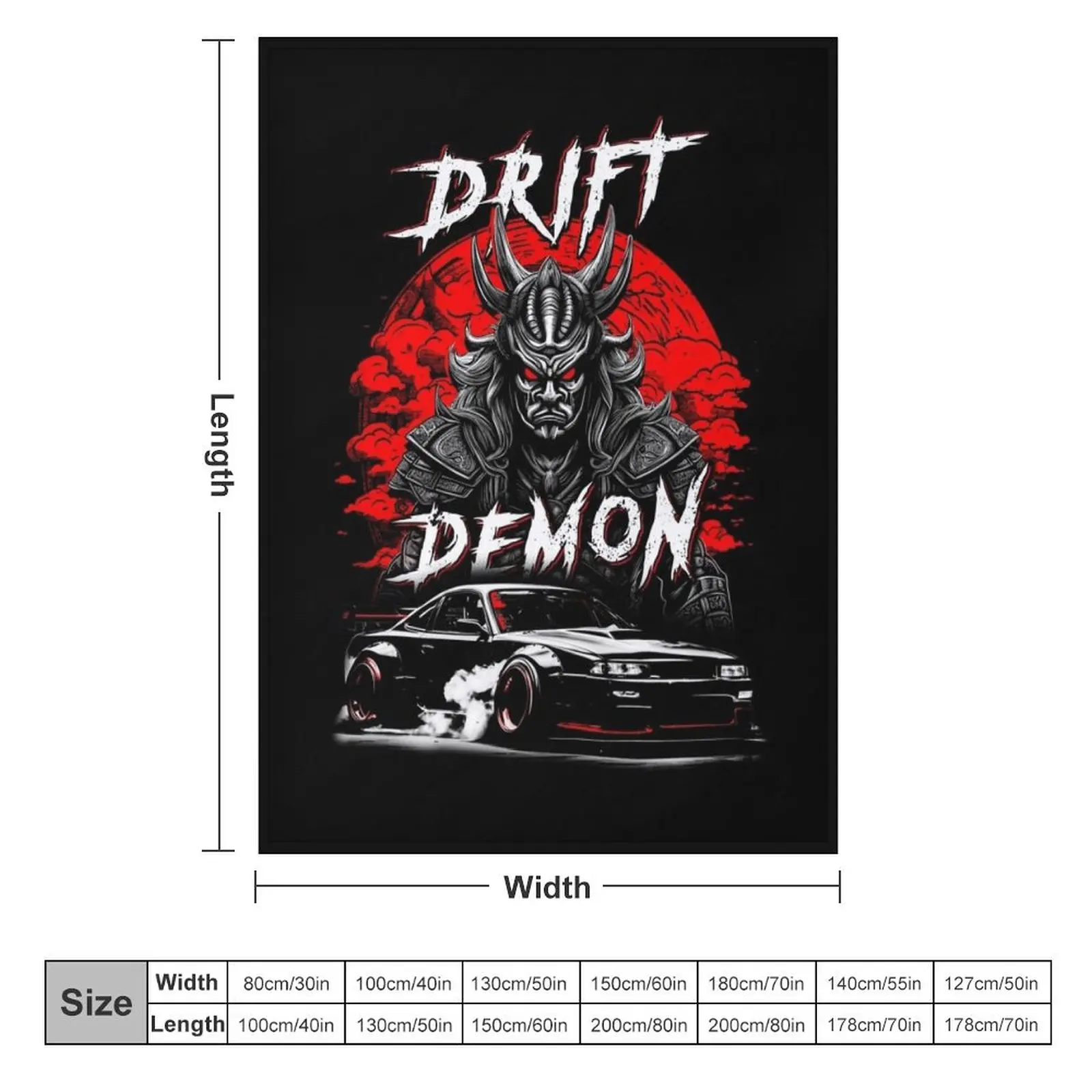 Drift Demon Samurai JDM Car Drifting Phonk Music Trash Gang Japan Style Throw Blanket Decorative Throw Bed covers Thins Blankets