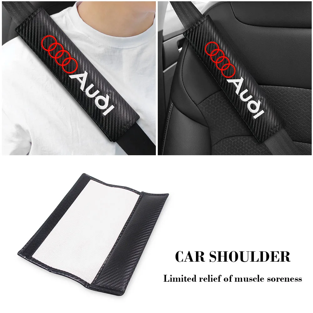 Funda para cinturón de seguridad de estilo de coche, almohadillas protectoras de correa de hombro para cinturón de seguridad de cuero para Audi A3