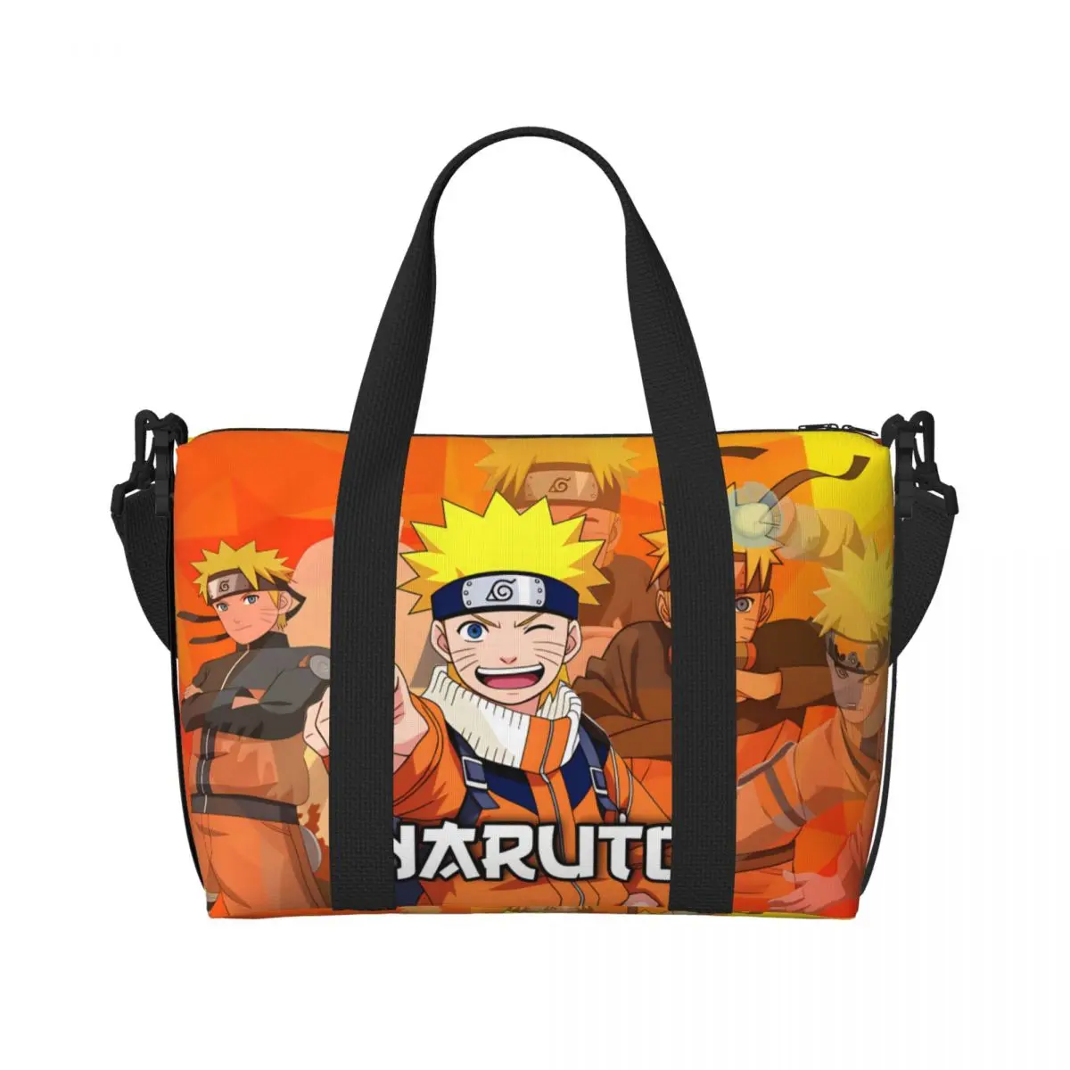 

Custom N-Narutoes Uzumakis Narutos Groceries Tote Shopping Bags Women Big Capacity Shonen Manga Cartoon Anime Beach Gym Bags