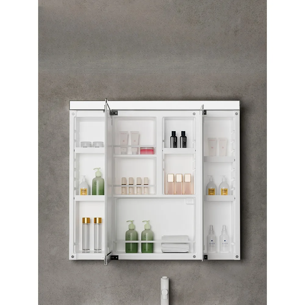 Custom-made Japanese-style resin mirror cabinet box intelligent defogging independent three-fold bathroom mirror sanitary bathro