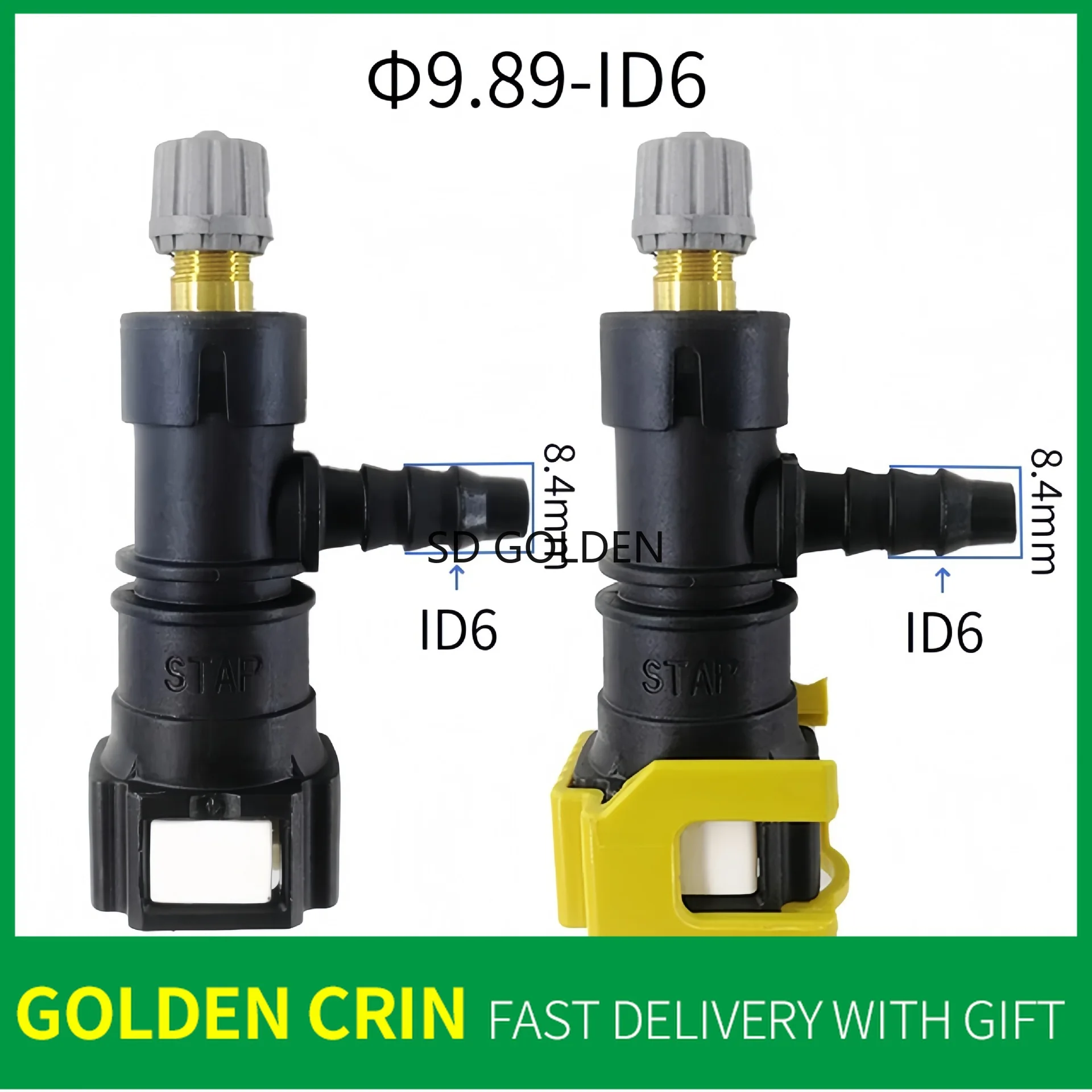 

9,89 ID6 Быстрый соединитель топливного шланга Трехходовой фитинг с сердечником клапана Дизельный специальный автомобильный зажим для насоса