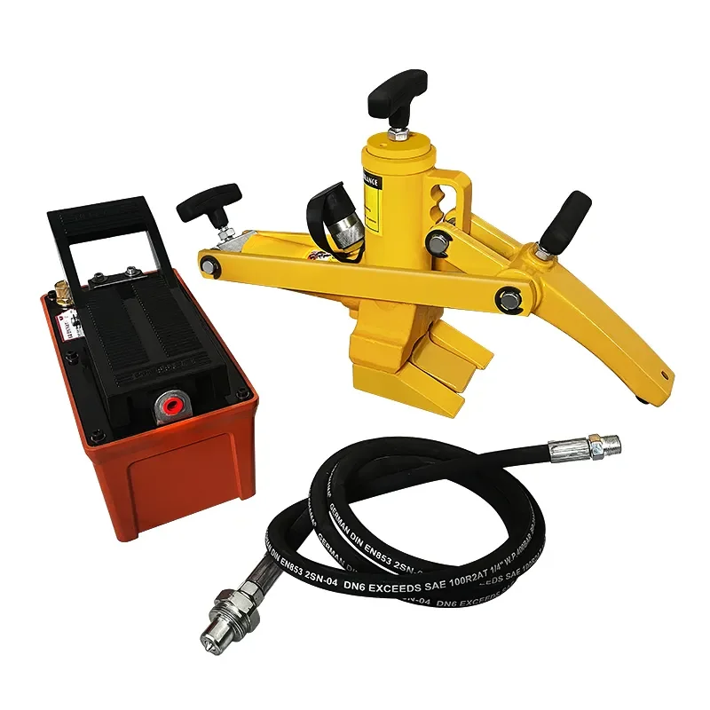 Portable Hydraulic Bead Breaking Tool Kit, Air Pump Powered Tyre Separator with Pressure Hose for Commercial Truck & Car Tire