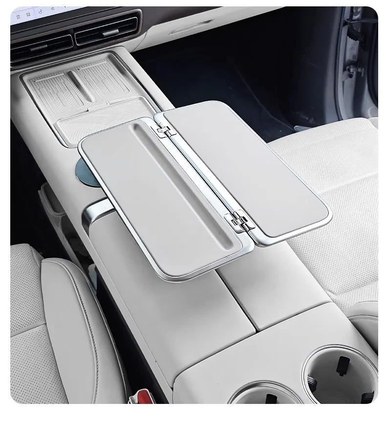 

For Tesla 3/Y car cup holder foldable aircraft aluminum alloy hover tray multi-function tray travel and work tray