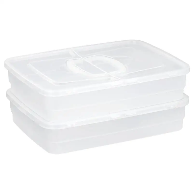 2Pcs Dough Containers For Pizza Pizza Dough Proofing Box Organizers Tray Transparent Pizza Storage Containers Pizza Dough Cases