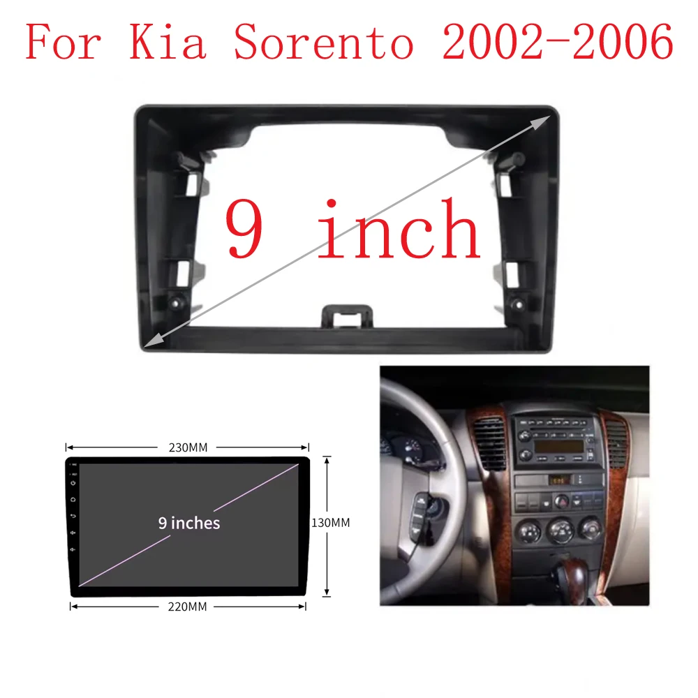 

9 Inch Car Frame Fascia Adapter Canbus Box Decoder Android Radio Audio Dash Fitting Panel Kit For Kia Sorento 2002-2006