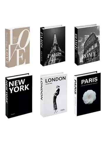 Açık Paris Lüks Sahte Kitap saklama kutusu Soyut Dekoratif Kitaplar Ev Dekor Sehpa Yatak Odası Süsler İç Dekorasyon