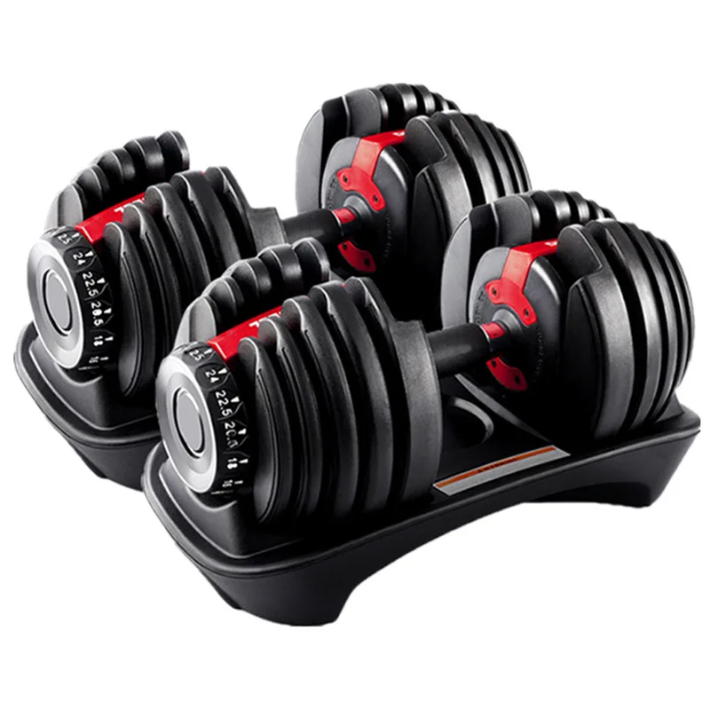 24kg Dumbbell Set  Adjustable Dumbbells 52.5 LB Weight Lifting Training with Base