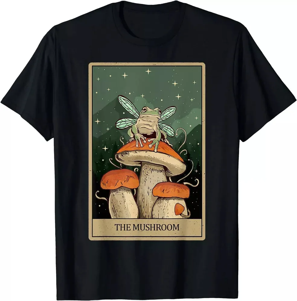 Mystic-Frog The Mushrooms Moon Tarot Card Aesthetic Unisex T-Shirt