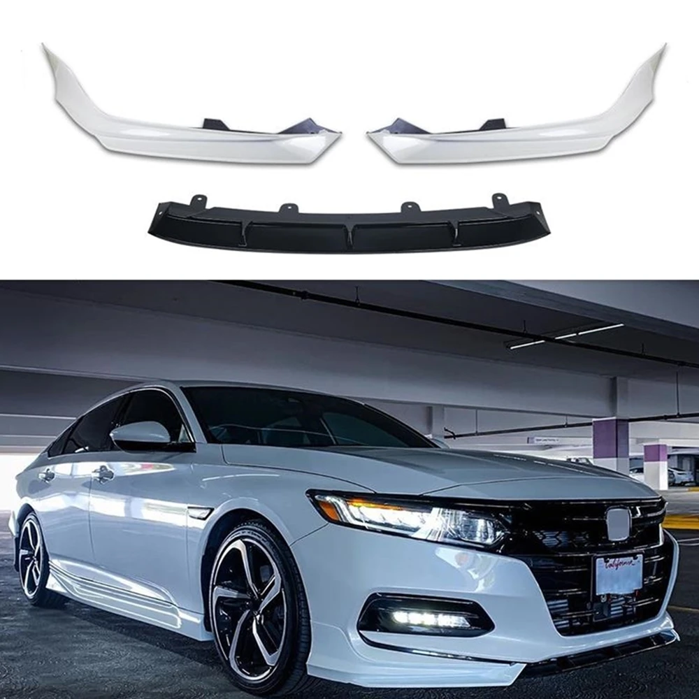 

YOFER Front Spoiler Bumper Lip For Honda Accord Gen 2018 2019 2020 10th White Body Kit Side Air Vent Cover Splitter Guard Canard