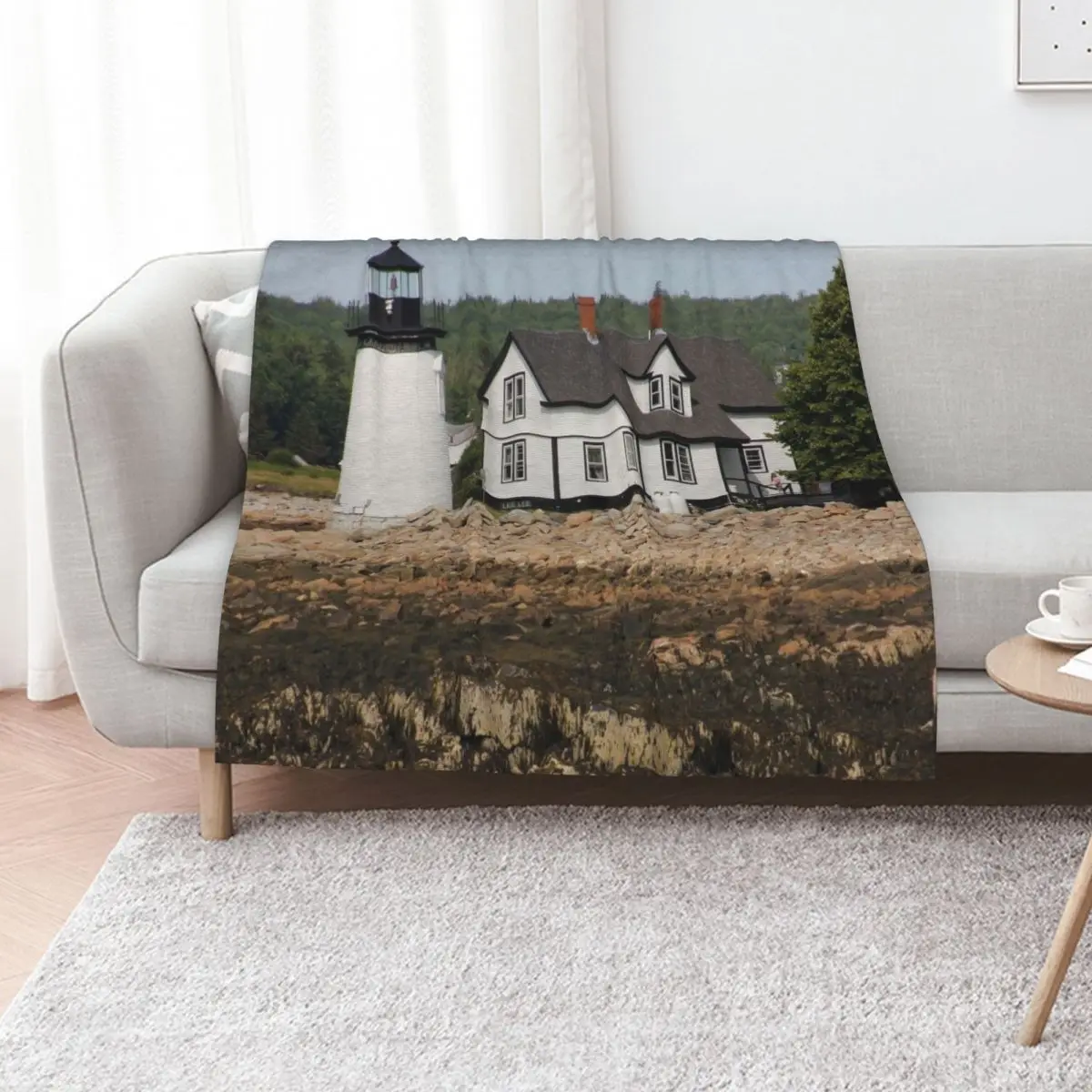 Prospect Harbor Lighthouse Throw Blanket Hairy Thins Camping Kid'S Decorative Throw heavy to sleep Blankets
