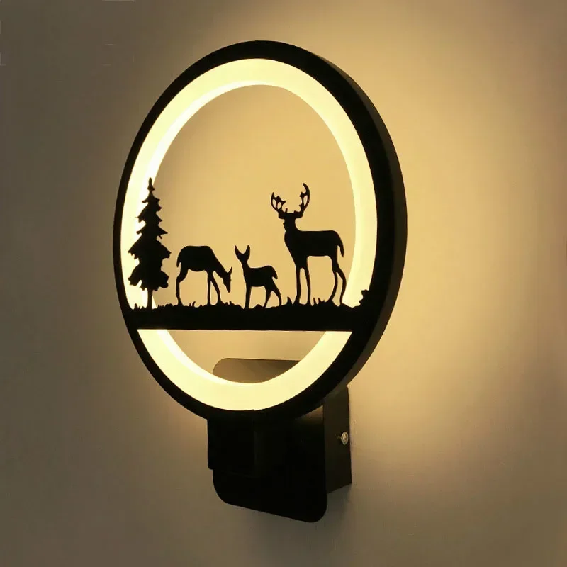 12W Black Acrylic Led Wall Light For Living Room Beside  Bedroom Luminarias LED Sconce Bathroom  Lamp Modern AC85-260V