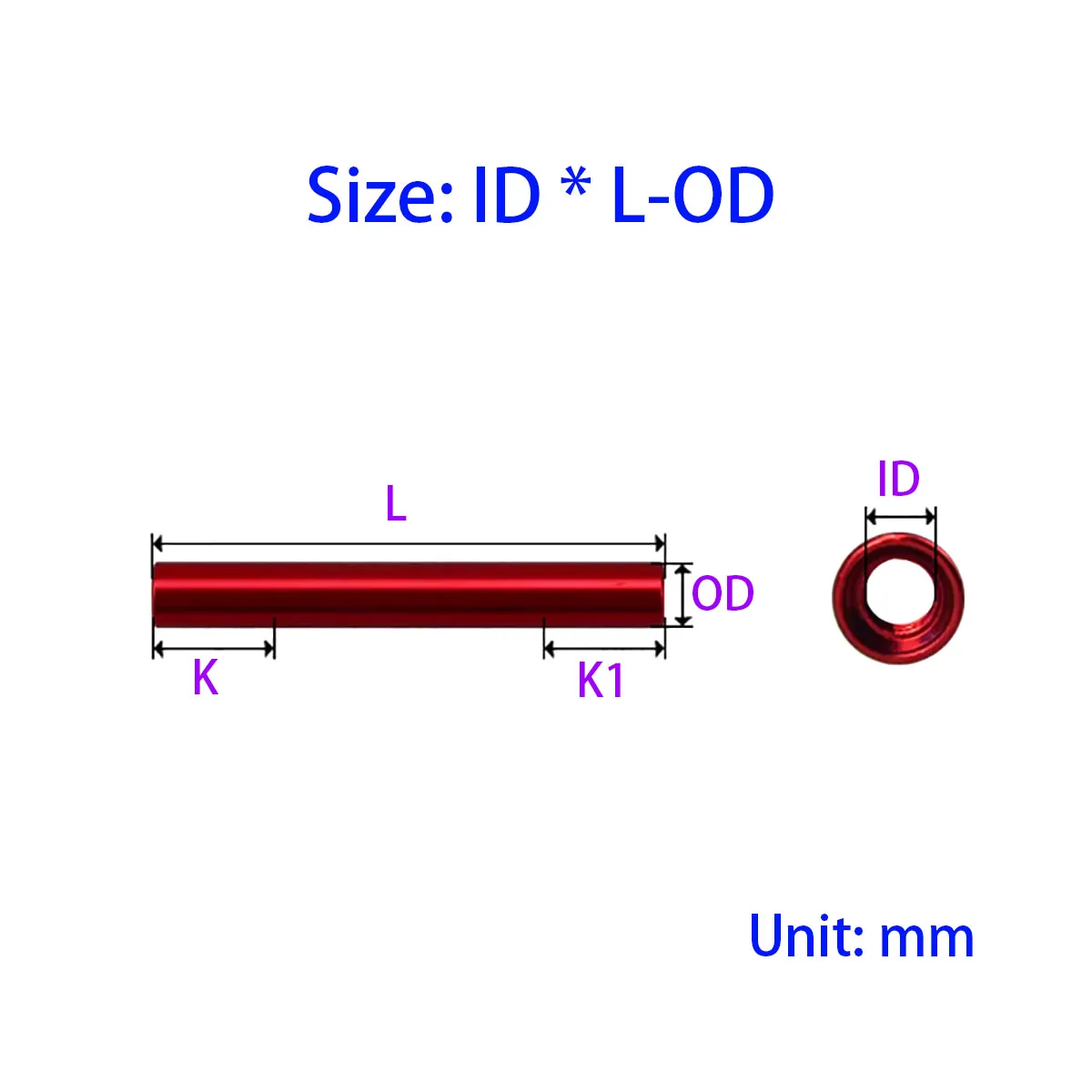 M3 Aluminum Alloy Round Standoff Columns D5 Double Internal Thread Long Nuts Connectors for RC Drone Frame Red Black