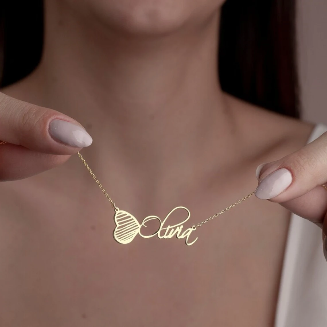 Custom Heart Name Necklace Women Girl Favorite Jewelry Stainless Steel Personalized Gold Color Nameplate Pendant Necklace