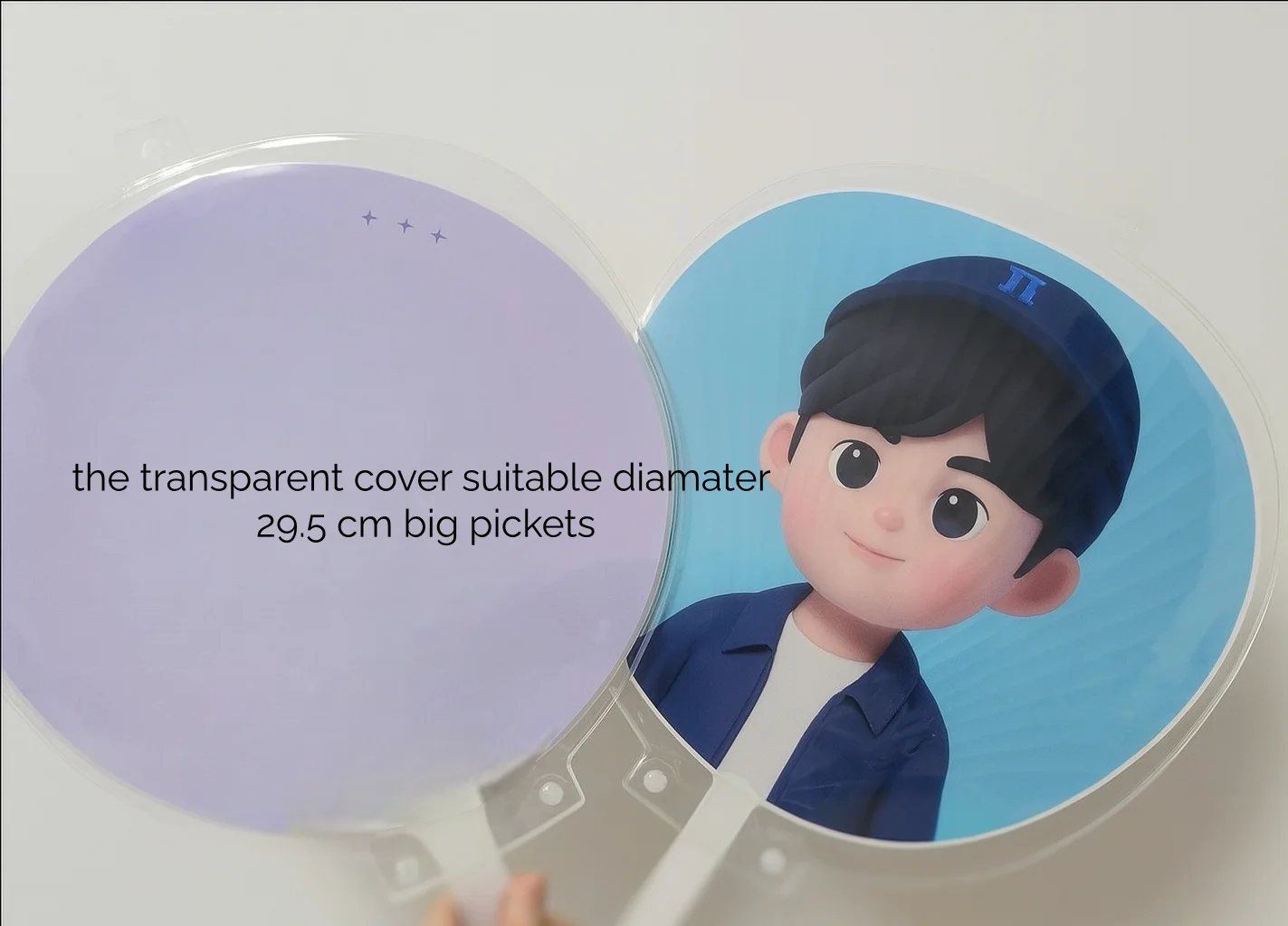 Wholesale Low MOQ Kpop Big Picket  Transparent Thick Cover Protect Fan Picket Plastic Not Include Pickets Fan Just Pickets Cover