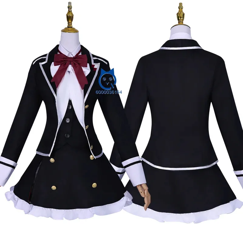 Kostum Cosplay Anime Diablik Penggemar Yui Komori Set Seragam Sekolah Cosplay Manga Gadis Lucu Wanita