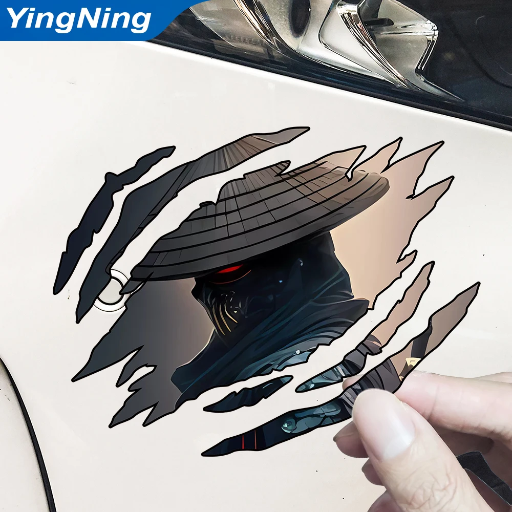 

Samurai Scratch Mark Car Sticker Personalized Scratch Cover Decor PVC Waterproof Decals Laptop Auto Accessories 8cm/13cm/18cm