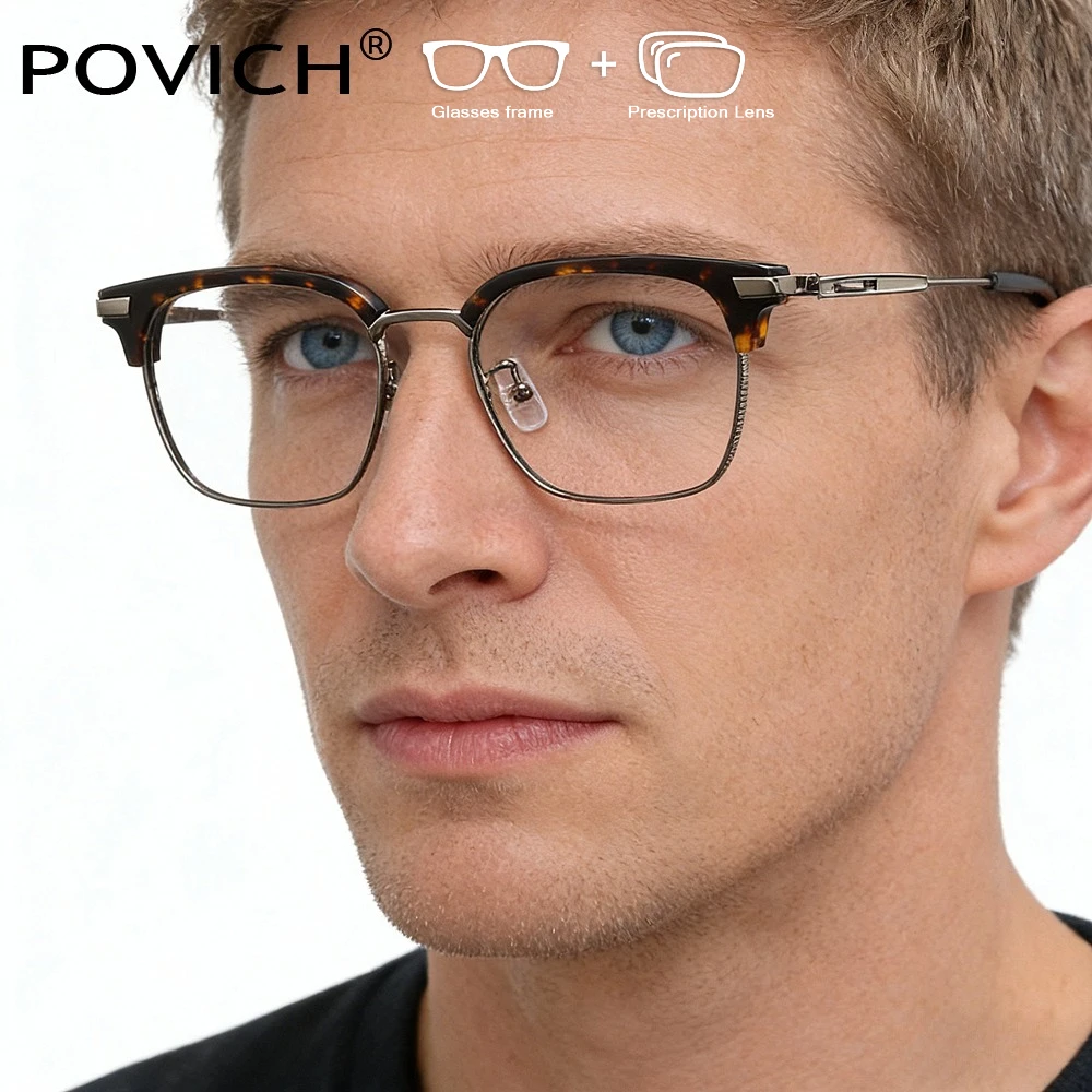 

2026 New Men's Glasses Optical Glasses Titanium Transition Prescription Lenses Myopia Multifocus Eyeglasses Anti Blue Light