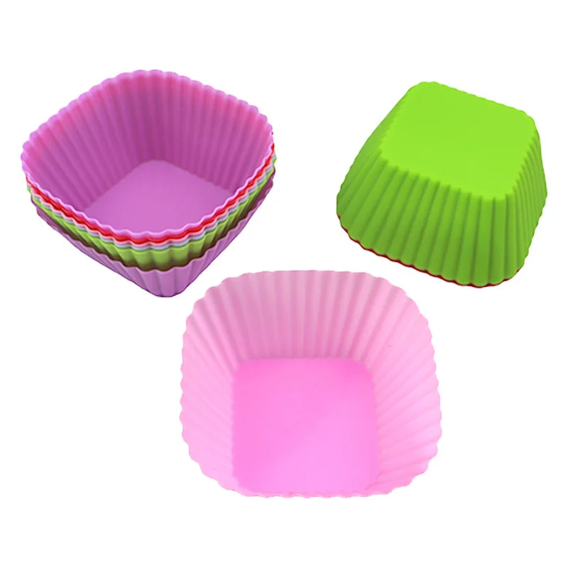 Single square silicone muffin cup cake mold jelly pudding mold handmade bread mold