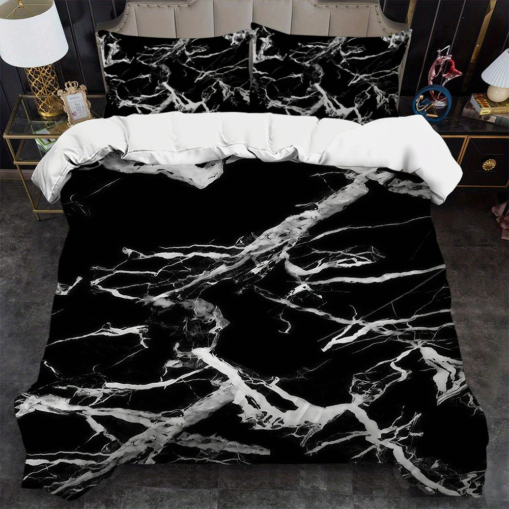 

Комплект постельного белья из 3 предметов с текстурой черного мрамора, мягкий, для лета, для студенческого общежития, дома, детской кровати, бестселлер