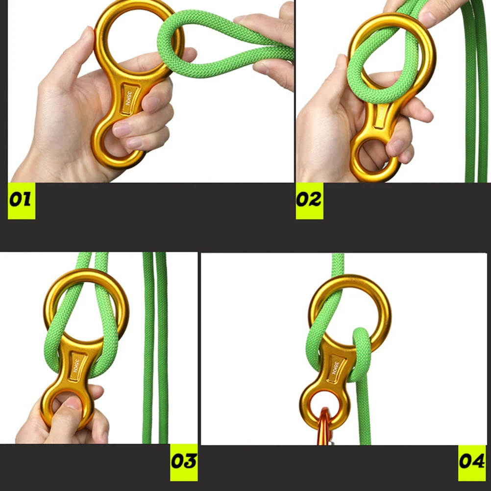 

2pcs Professional 8 Word Ring Multi-functional Climbing Descender Gear Rappelling Equipment 35KN Safe Reliable Outdoor Toys