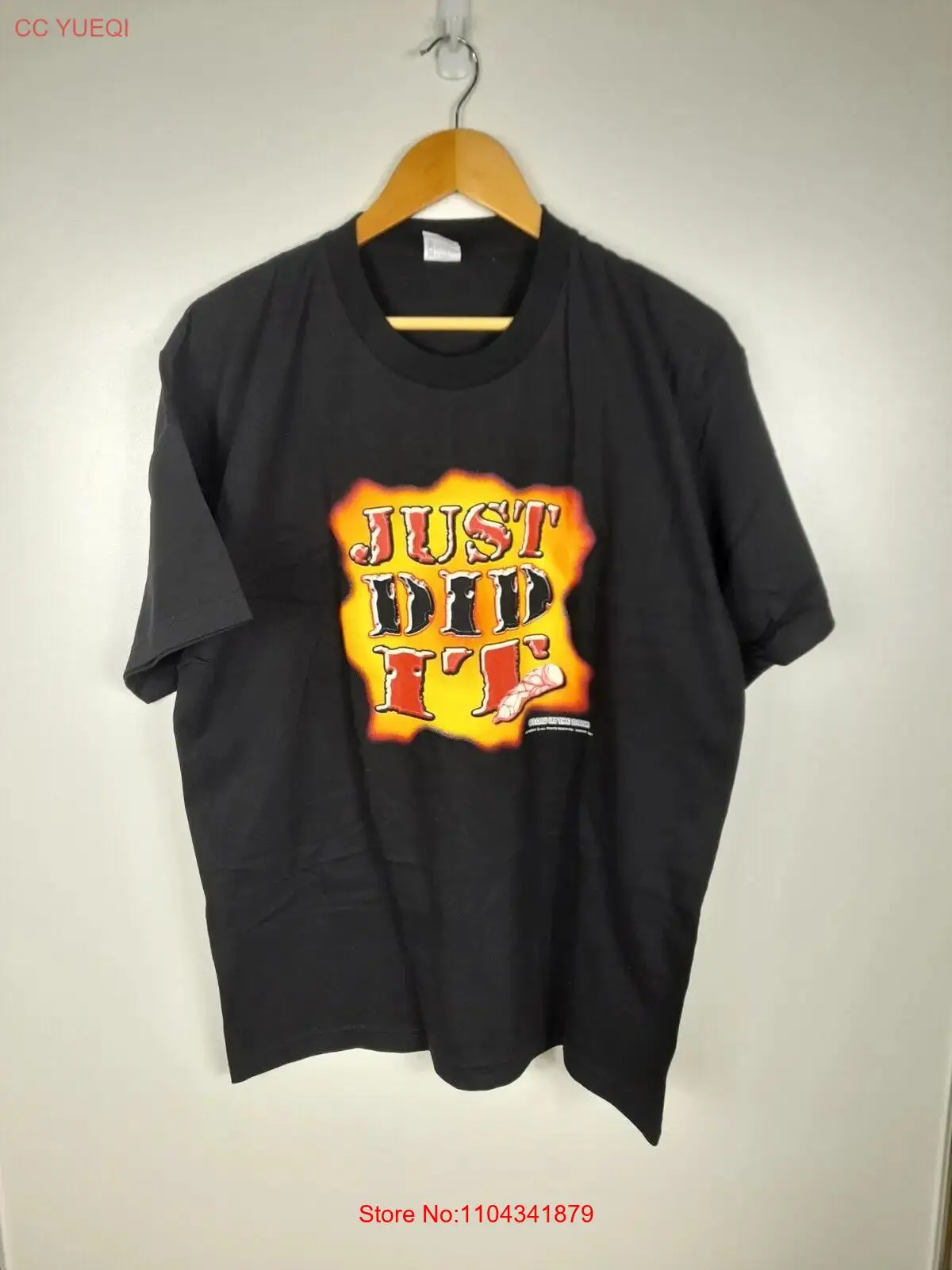 2001 Just Did It Glow In The Dark Condom Tee T Shirt Black Men's XL Sheriff