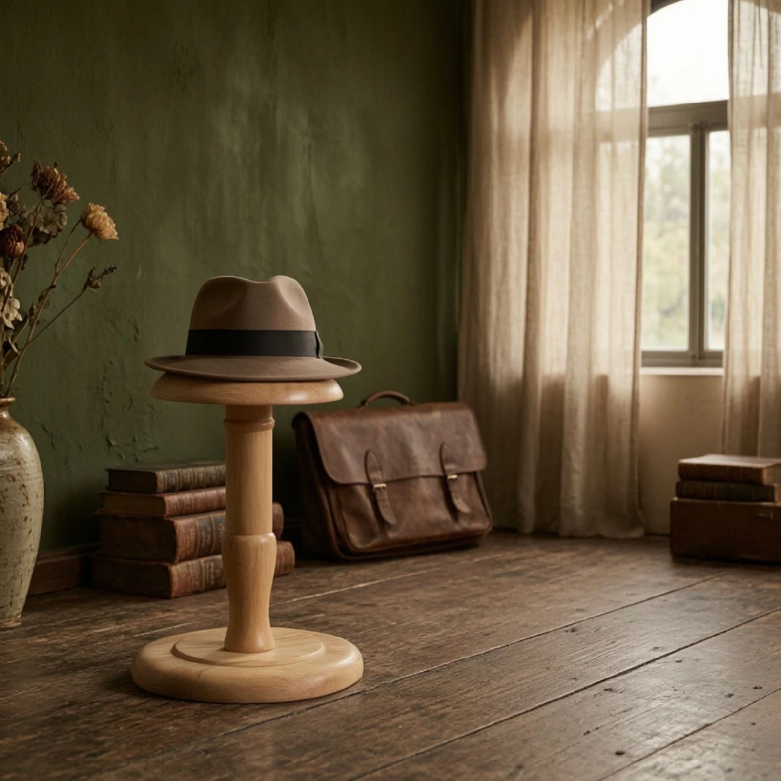 Hat Display Stand Tabletop Wooden Hat Stand Display Riser Rustic Retro for Retailers, Retail Counters, Bedroom Organization