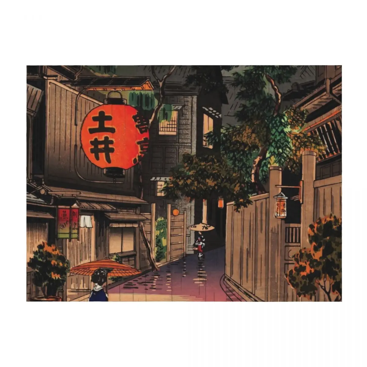 

Ushigome Kagurazaka by Tsuchiya Koitsu Throw Blanket Winter beds Heavy Plaid on the sofa Moving Blankets