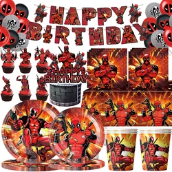 Fighting Men Birthday Party Decoration Balloon Tableware Banner Backdrop Cake Topper Birthday Supplies Baby Hero Game Balloon