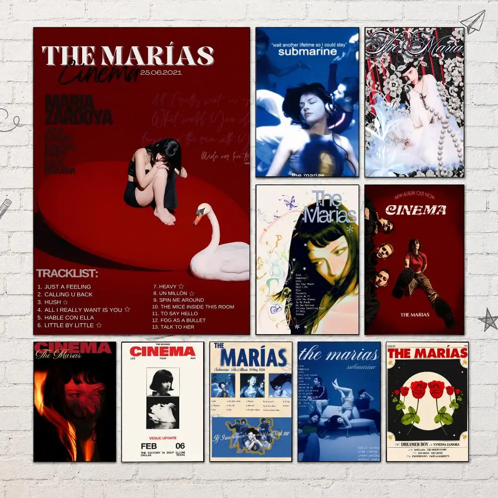 Band T-The Marias - CINEMA Poster PP Self-Adhesive Waterproof Wall Decor for Bedroom,Living Room,Dorm,Bar Aesthetic Decor Gift