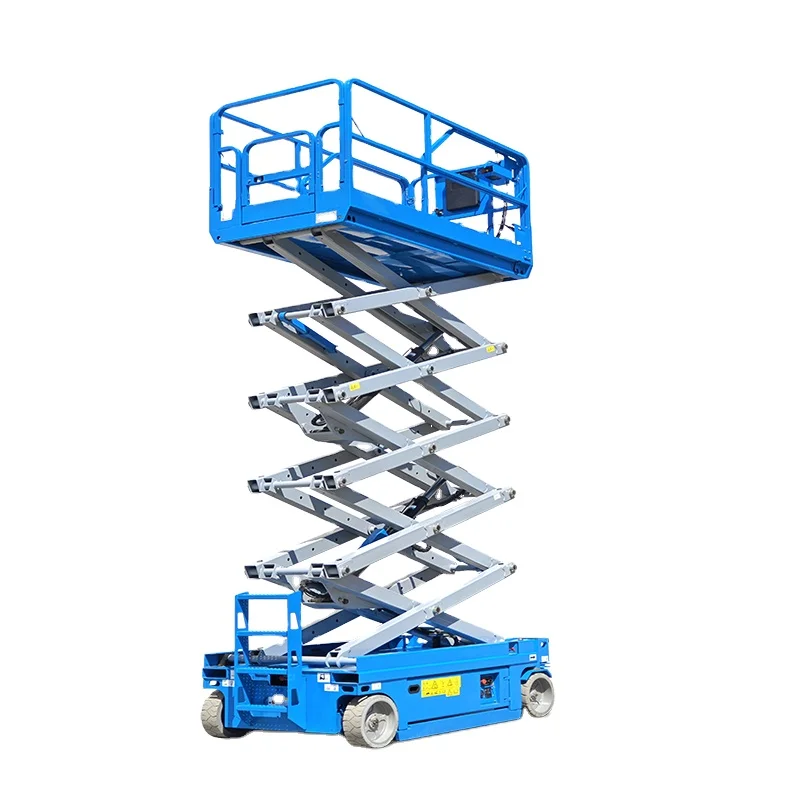 Hot Sale Hydraulic Mobile Electric Scissor Lift Table Aerial Work Self Propelled Platform 12M Height 320kg Capacity For