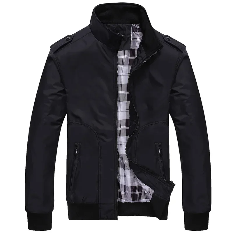2024 Autumn Stand Collar Jackets for Men Windproof Waterproof Coats Men Casual Solid Military Jackets Mens Slim Windbreaker Coat
