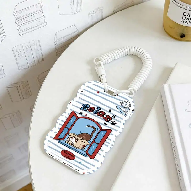 Card Holder for Photo Protector Kpop Photocard Holder Student Bus/Meal Card Protection Case Stretchable Spring Cord
