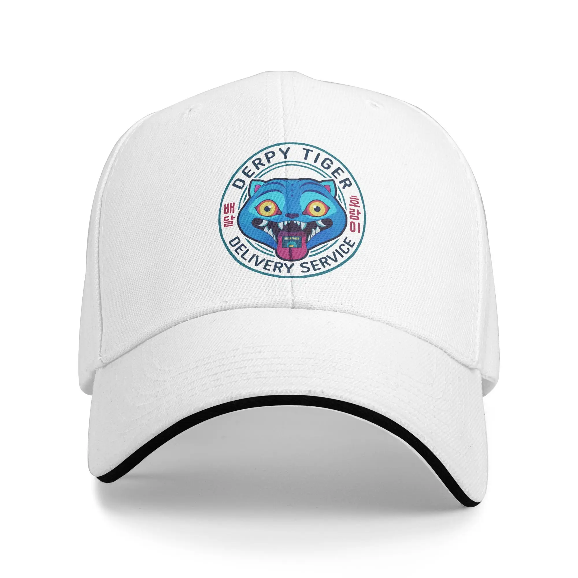 

Derpy Tiger Delivery Service Baseball Cap Vintage Kpop Demon Hunters Sandwich Caps Unisex Style Adjustable Headwear Fishing
