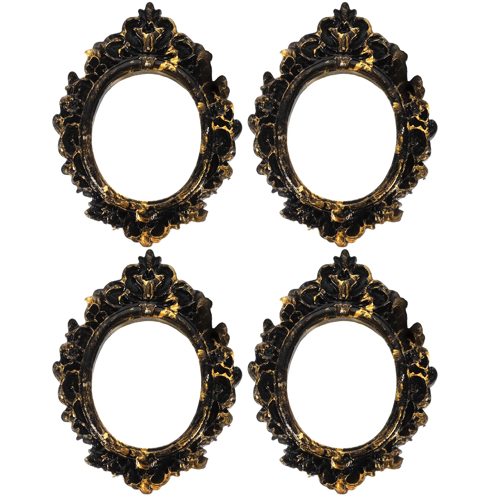 

4Pcs Miniature Picture Frame Vintage Resin Small Photo Display Frame Retro Style Table Decoration for Jewelry Plant