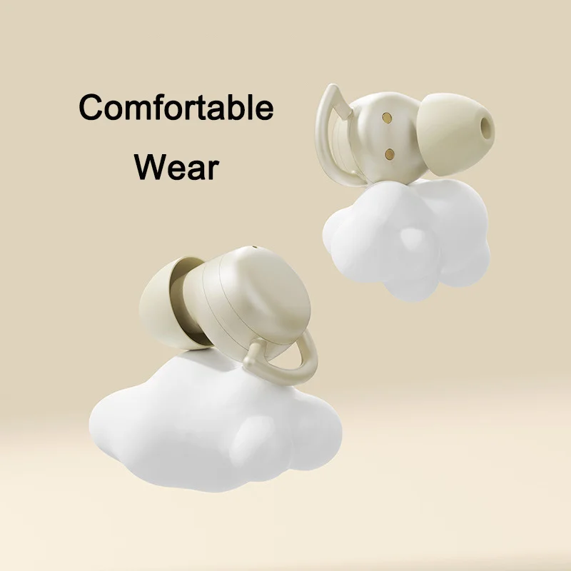 Mini Bluetooth Earphone Sleep Earphone Light Weight Portable Touch Control Long Battery Life Power Display Music Game Watch