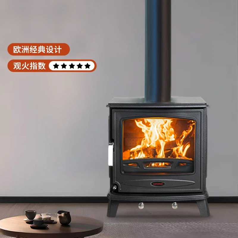 Senmei estilo europeo chimenea de fuego real calefacción de leña cama de fuego y desayuno villa rural hogar hierro fundido tipo ZRL2