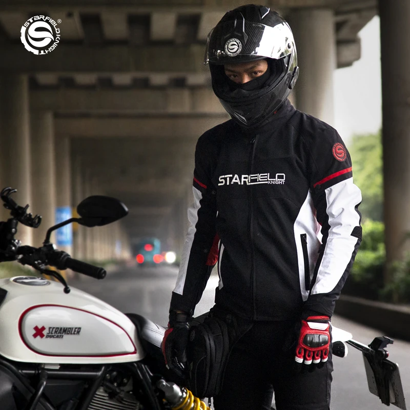 

Star Field Knight Summer Mesh Breathable Motorcycle Jacket Men's Riding Race Clothes With Protective Body Equipment Accessories