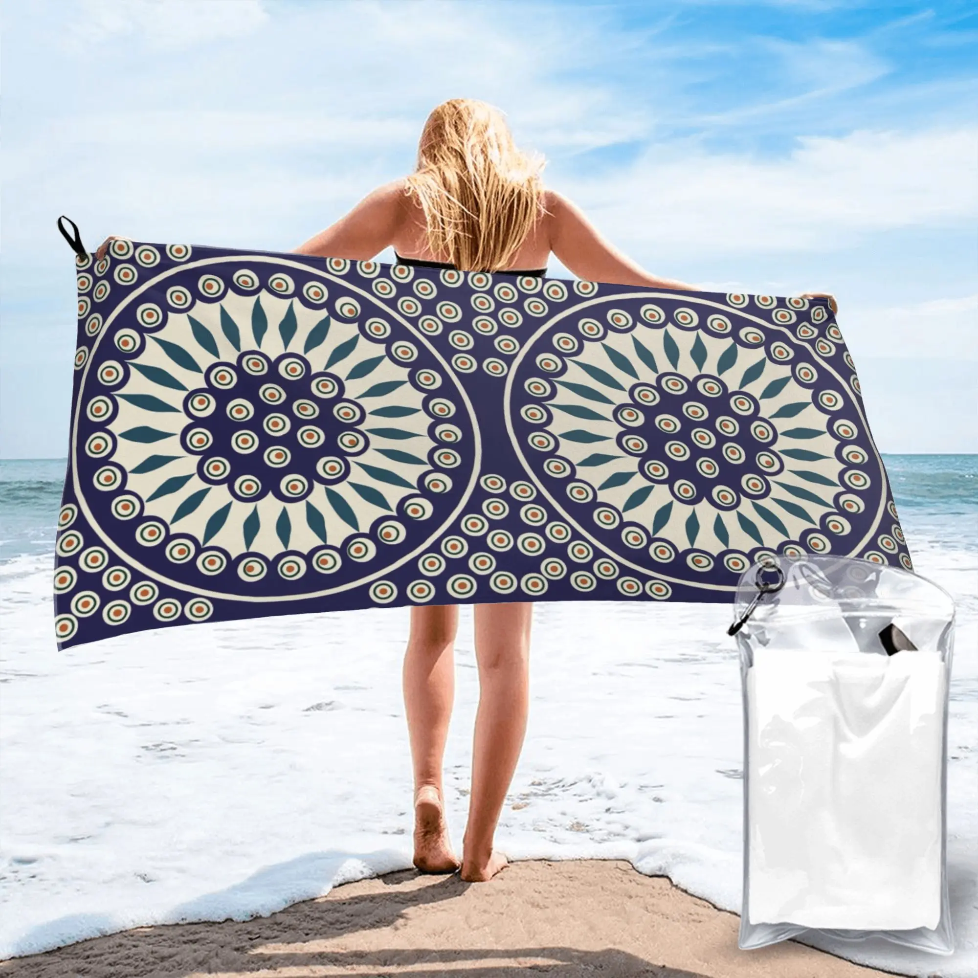 Boleslawiec Ceramics  Beach Towel Soft Microfiber Quick Dry Absorbent Quick Towels For Swimming