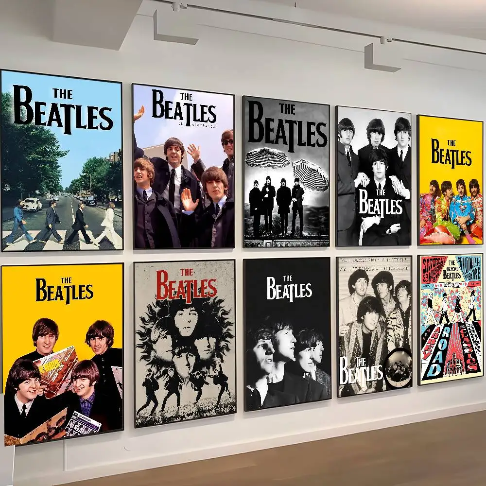 Hot T-The B-Beatles band Classic Vintage Posters Whitepaper Prints Posters Artwork Kawaii Room Decor