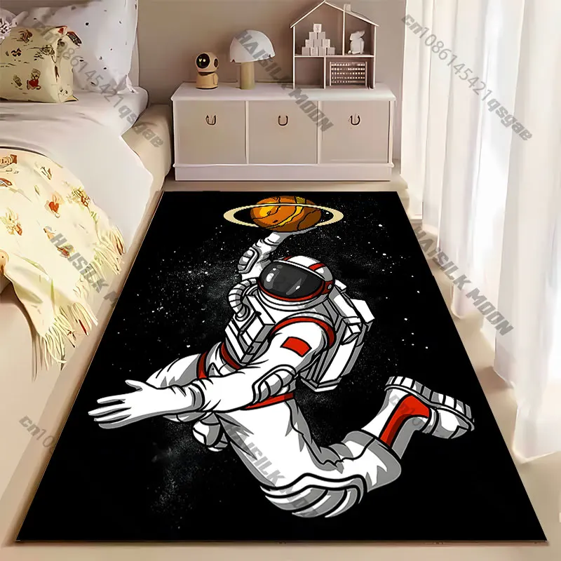 Astronaut playing with planet carpet Yoga living room room decor children's crawling mat doormat area rug games mat