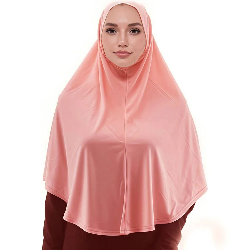 عادي جاهز لارتداء الحجاب للنساء المسلمات العمائم الفورية لينة جيرسي وشاح خفيفة الوزن لحظة الحجاب الصلاة خيمار الحجاب #6