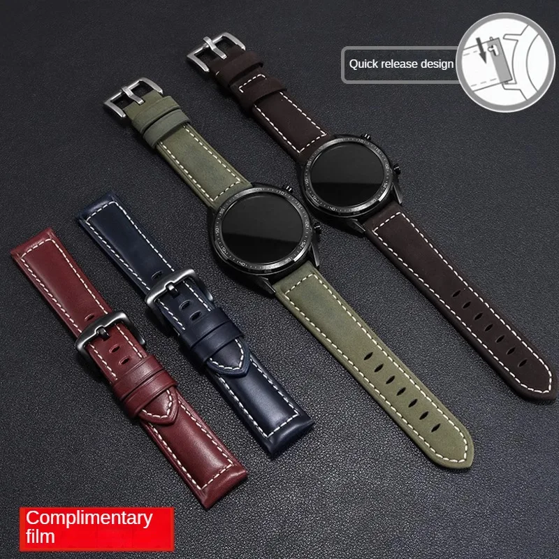 

Cowhide Watch Strap Substitute Watch4 3Pro Extraordinary Master GT3 Series Straight Interface Vintage Leather Watchband 20/22mm