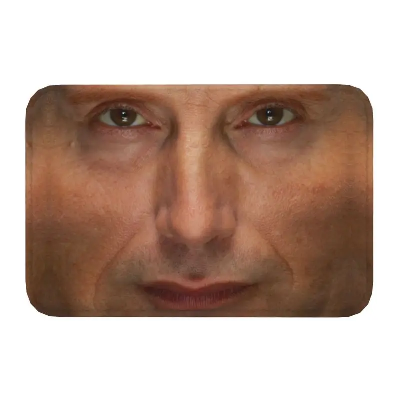 Mads Mikkelsen Face Front Door Mat Anti-Slip Indoor Absorbent Hannibal TV Show Doormat Garden Garage Entrance Rug Carpet