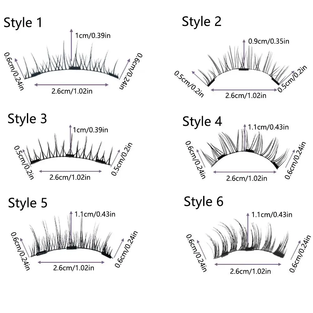 2 Paar 3d Natuurlijke Look Magnetische Wimpers Piekerige Lange Herbruikbare Wimpers Verlengset Dik Krullen Gemakkelijk Te Dragen