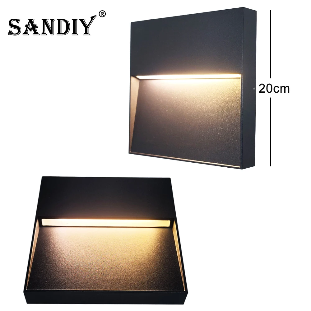 SANDIY External Wall Lights 6W 10W Outdoor Waterproof Lamp Led Stair Lighting for Porch Street Step Balcony Surface Mounted IP67