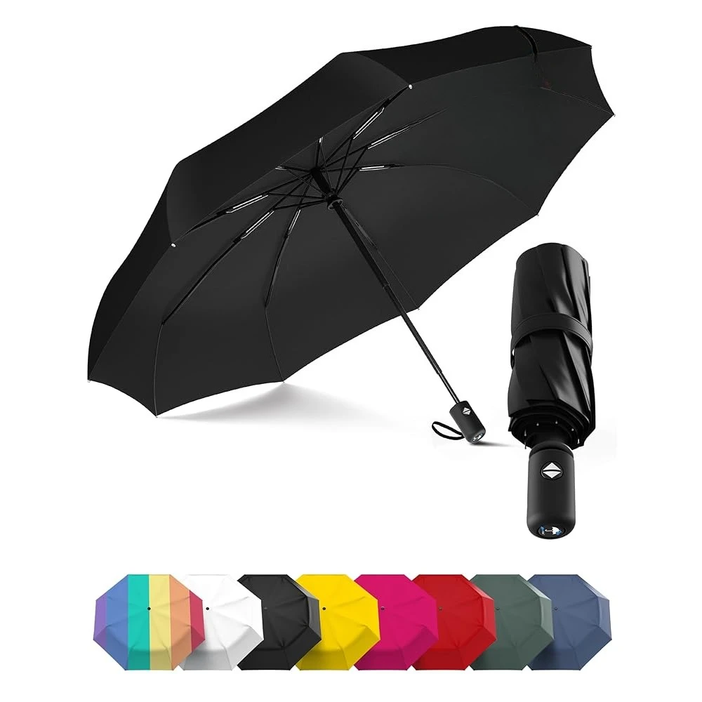 

Ветрозащитные компактные зонты от дождя - прочная конструкция с усиленными стекловолоконными спицами, автоматическое открытие и закрытие - портативные складные зонты