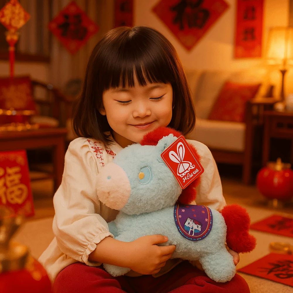 

Плюшевая игрушка-лошадь «Счастливая лошадь» в стиле мультфильма, китайский зодиакальный зодиакальный конь, ручная работа, мягкая пушистая лошадка для домашнего декора