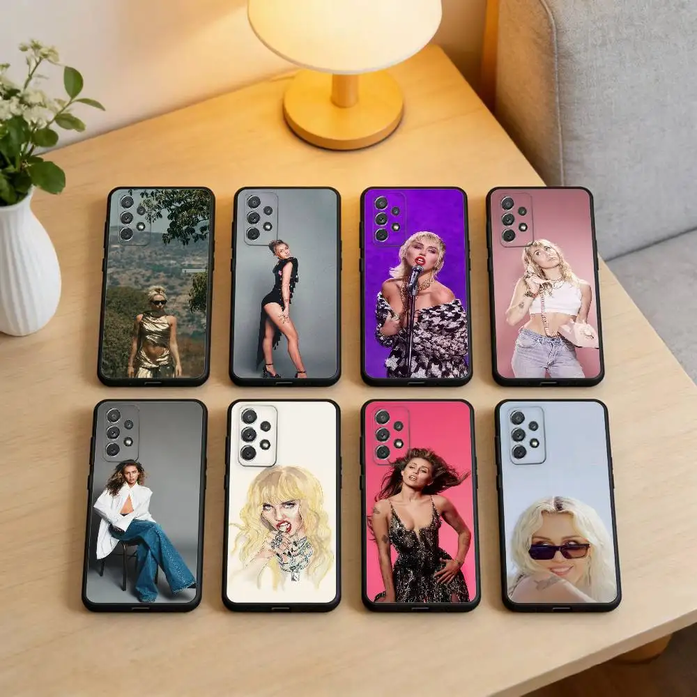

M-Miley-Singer-C-Cyrus Phone Case For Samsung Galaxy A73,A72,A71,A70,A53,A52,A51,Soft Silicone Black Cover