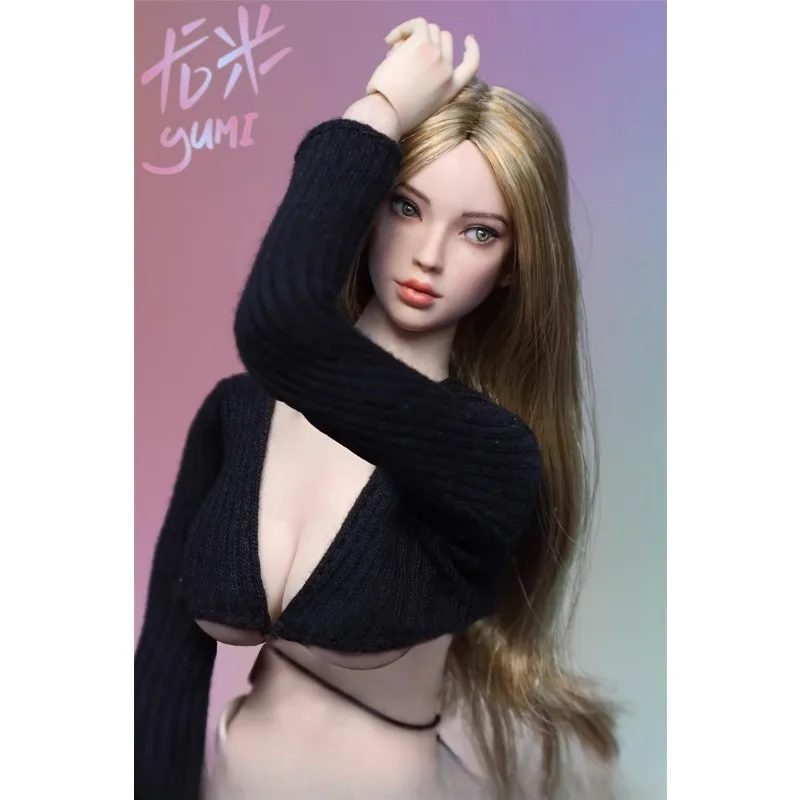 

JKTOYS 1/6 Scale K-006 Mixed-blood Beauty Head Carving Yumi Movable Eyes Head Sculpt Model for 12'' Toy Figures Body